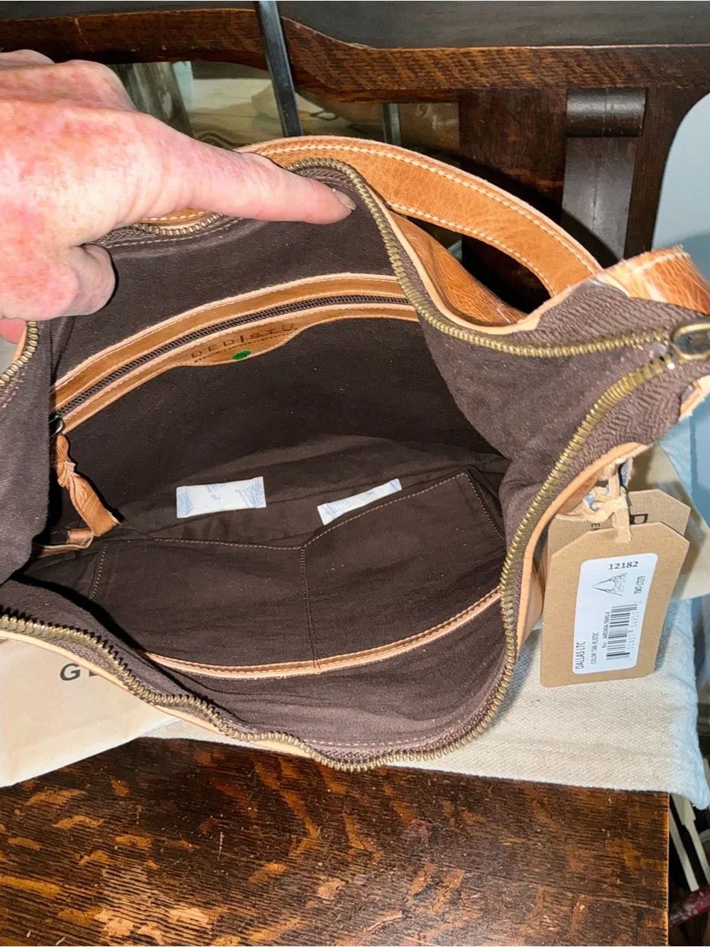 NWT Bed Stu Leather Dallas LTC Hobo Shoulder Bag Tan Rustic MSRP $325